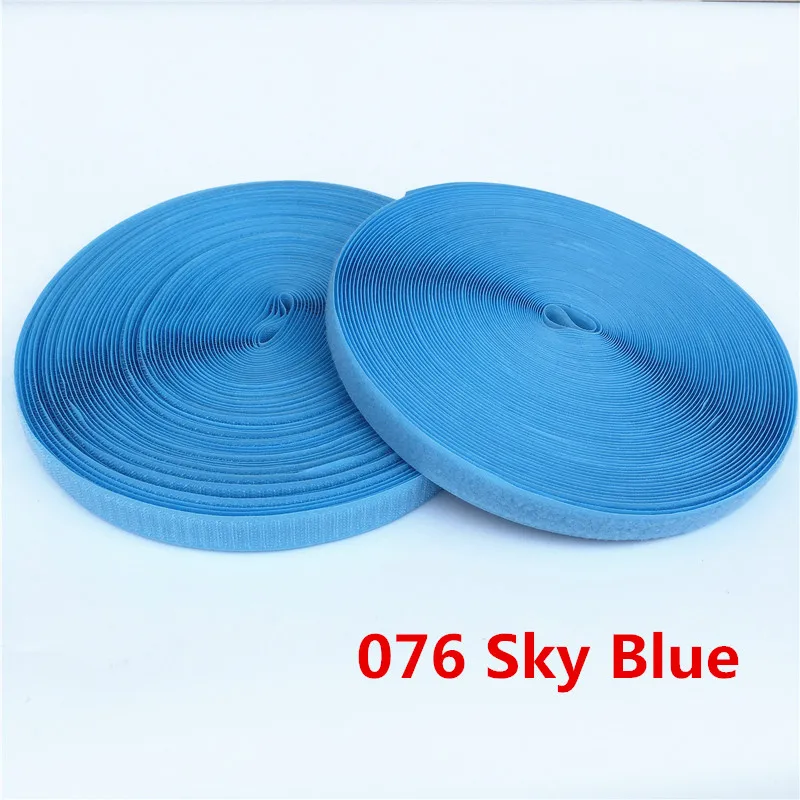 076 Sky Blue 1 метр волшебная лента 2,5 см без самоклеящейся застежки крюк и петля лента DIY полиэстер нейлон Швейные аксессуары Klittenband без клея - Цвет: 076 Sky Blue