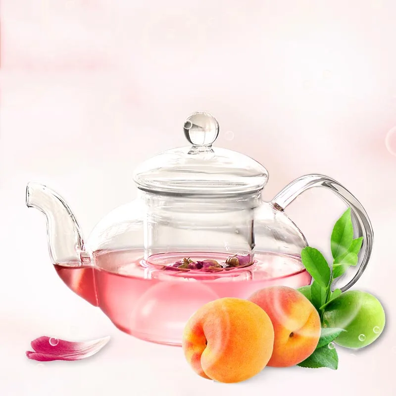 

400ml-800ml Brief Handle Teapot Transparent Glass Filter Pot / Household Supplies Drinkware Teaware Coffee Milk Juice Kettles