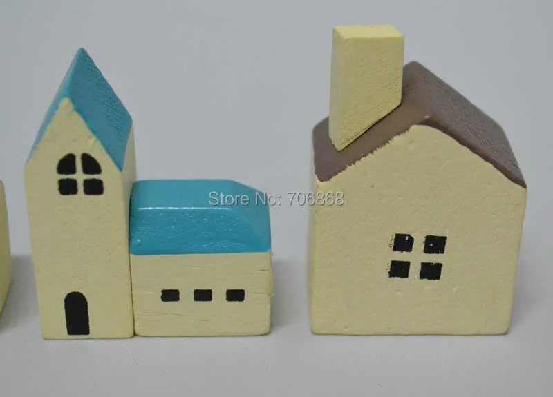 Набор из 4 сказочных садовых искусственных деревянных мини-домиков zakka в