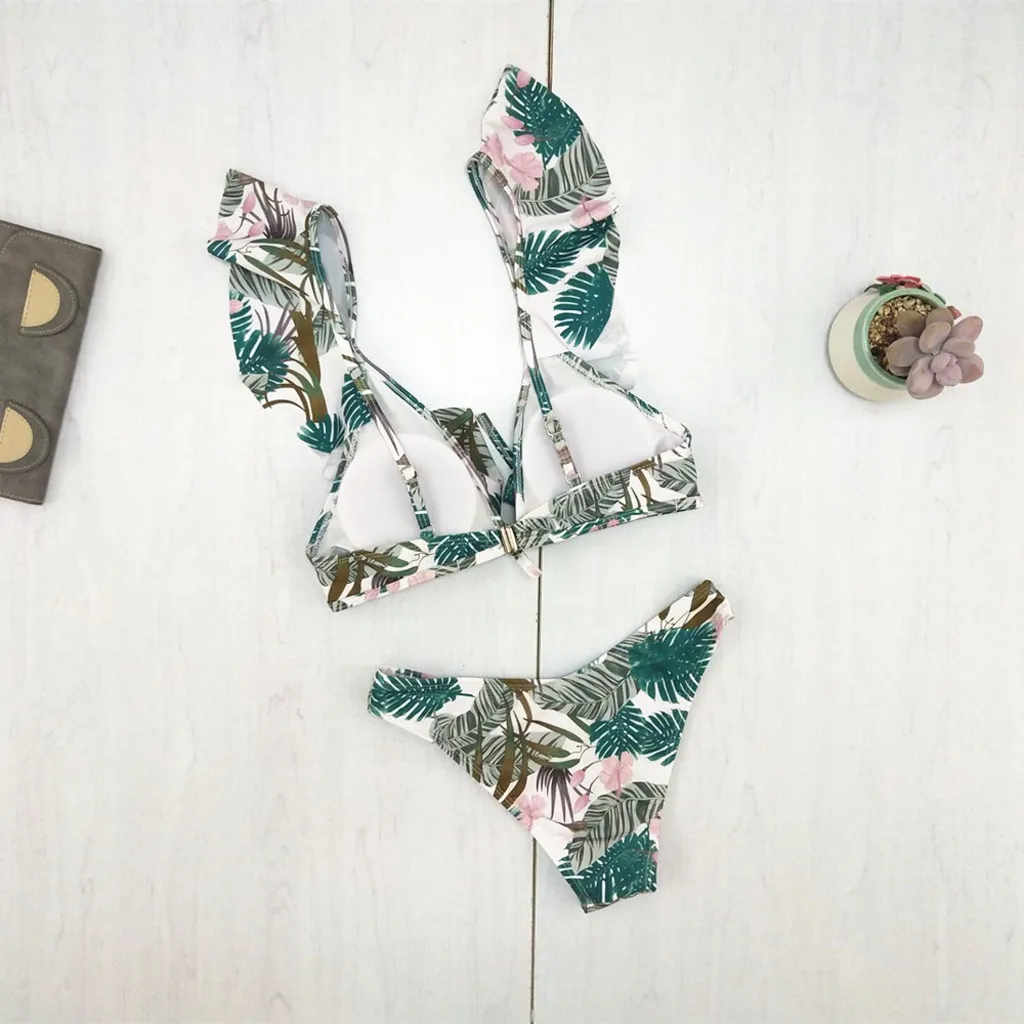 SAGACE/комплект из двух предметов купальники на бретельках с вырезом оборками