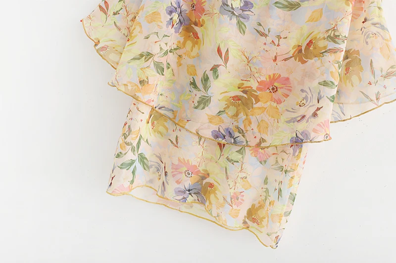 Summer two piece set top and pants casual women clothes printing 2 piece set women wide leg pants set