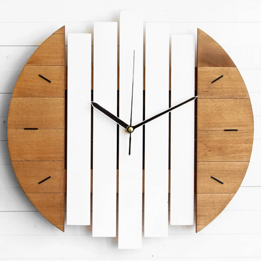 

Slient Xylophone Wooden Wall Clock Modern Design Vintage Rustic Shabby Clock Quiet Art Watch Home Decoration
