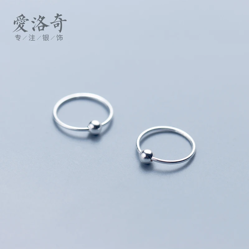 AROCH S925 Серебряное кольцо для ушей женское простое маленькое ногтей легкое из