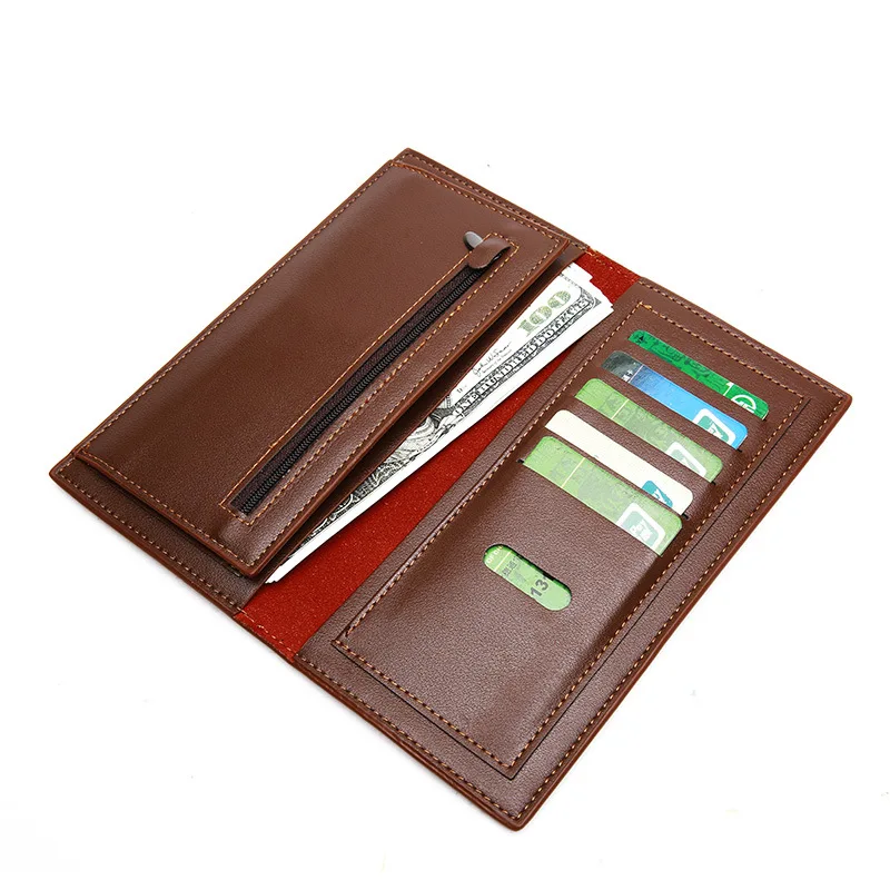 Fashion Men's PU Leather Wallet Male Business Thin Coin Purse Man Brief Leisure Credit Card Long Wallets |