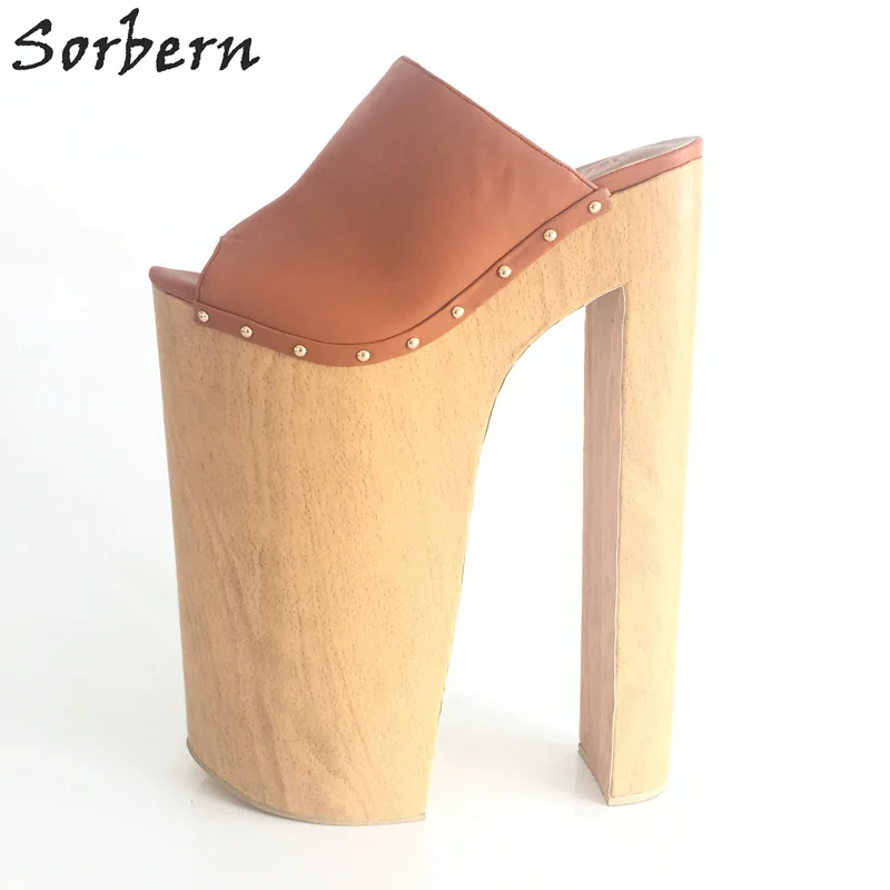 Коричневые женские босоножки на платформе высоком каблуке|custom size|custom heelscustom high