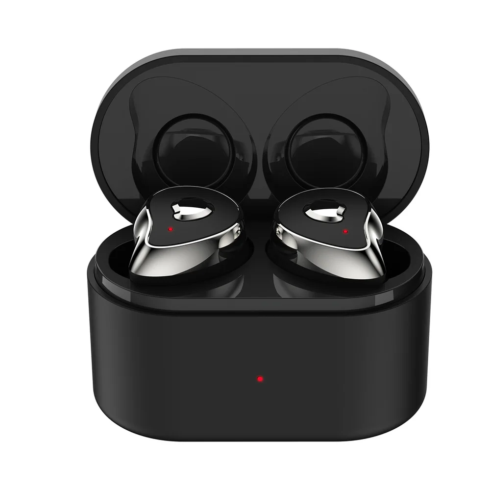 Silver Black Bluetooth наушники TWS Half-in-ear беспроводные наушники бинауральные наушники с зарядным устройством спортивные наушники для airpods смартфон - Цвет: Silver Black