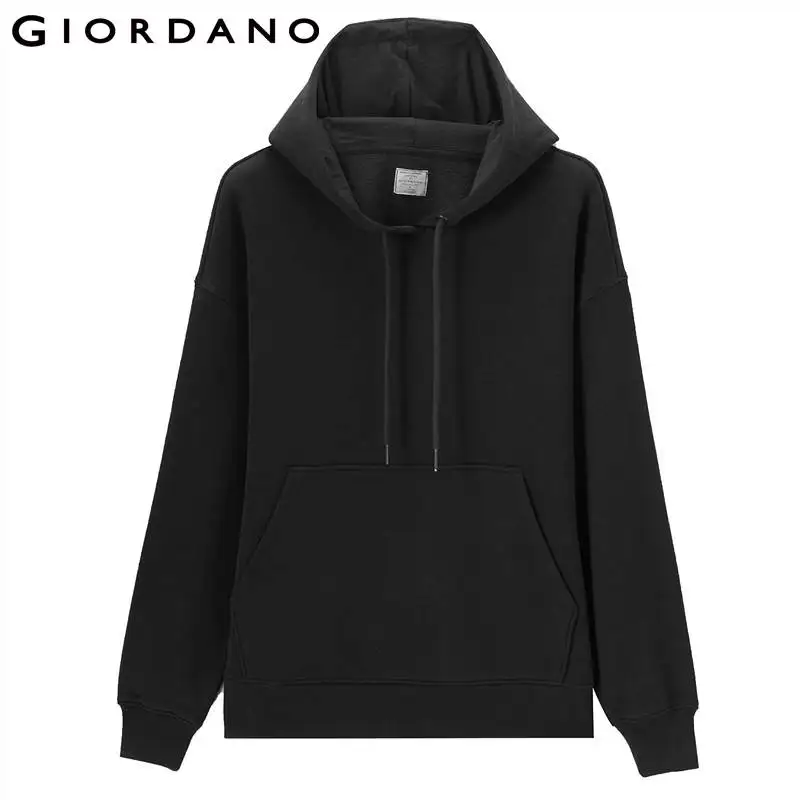 Giordano женская свободная толстовка с капюшоном капюшон на шнурке имеется два