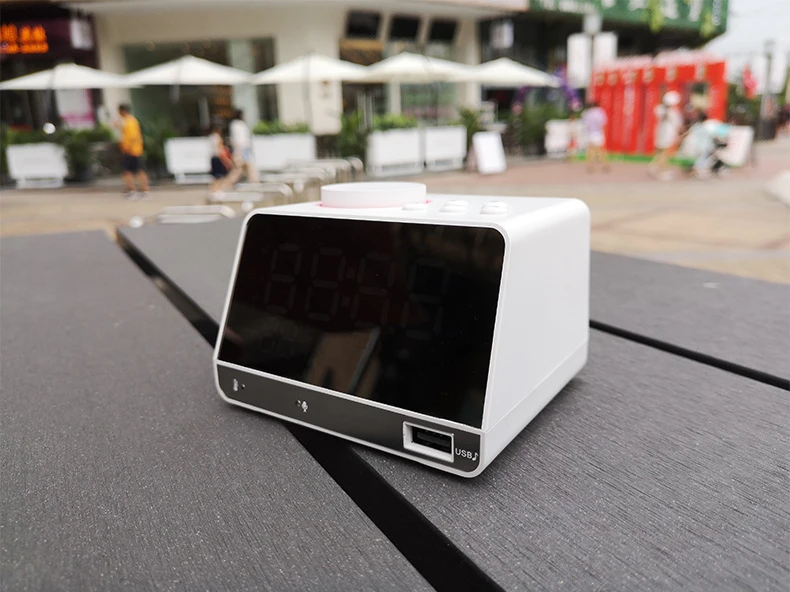 Беспроводной Bluetooth динамик EXRIZU настольные часы FM радио зеркальный светодиодный