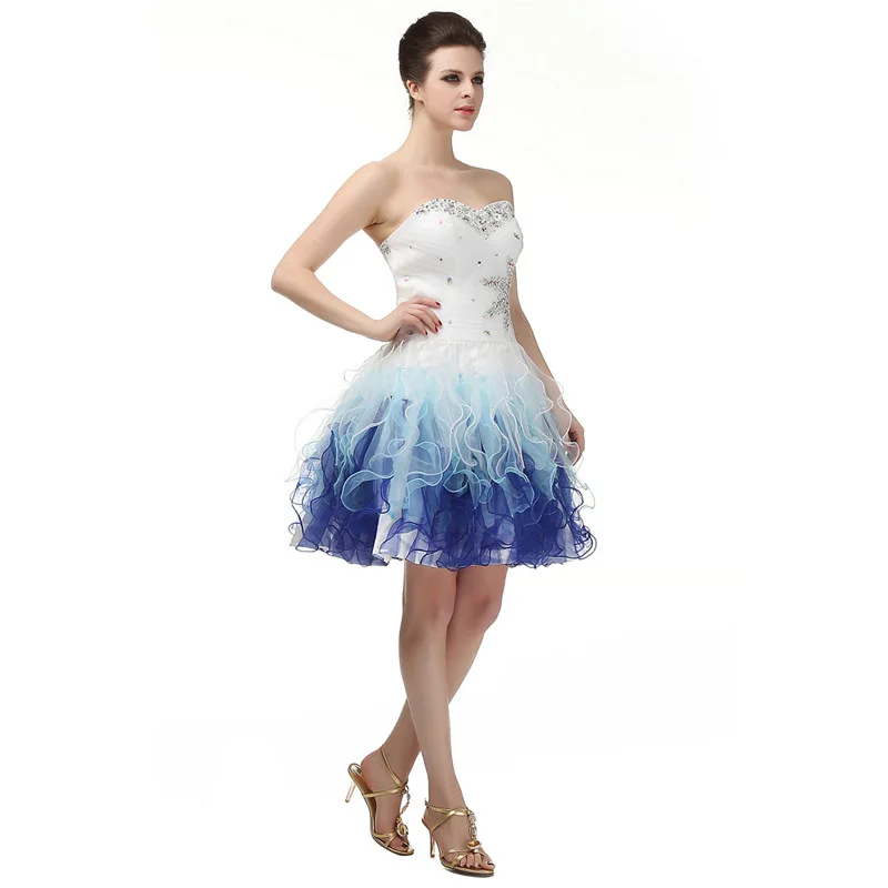 Vestido de festa в наличии контраст Цвет органза короткие коктейльные платья 2021 curto