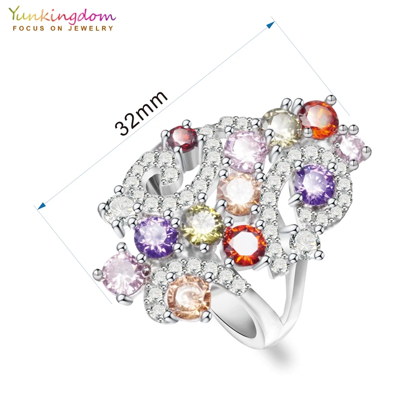 Yunkingdom винтажные Роскошные блестящие красочные кристаллы кубического циркония
