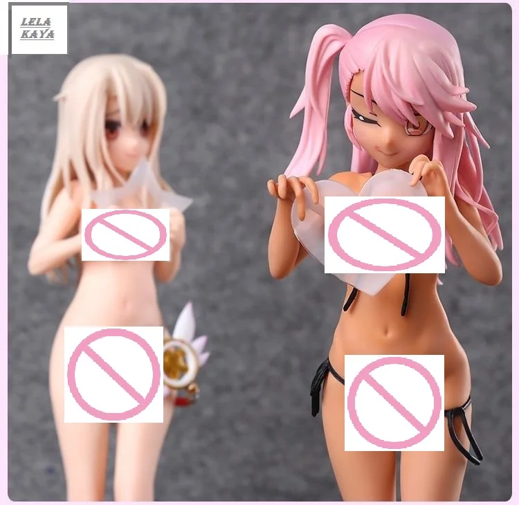 Two pieces no box Аниме Fate Сексуальная ПВХ фигурка kaleid liner Prisma Illya фигурка Von Einzbern модель игрушки Puella Magi Madoka Волшебная фигурка сакуры - Цвет: Two pieces no box