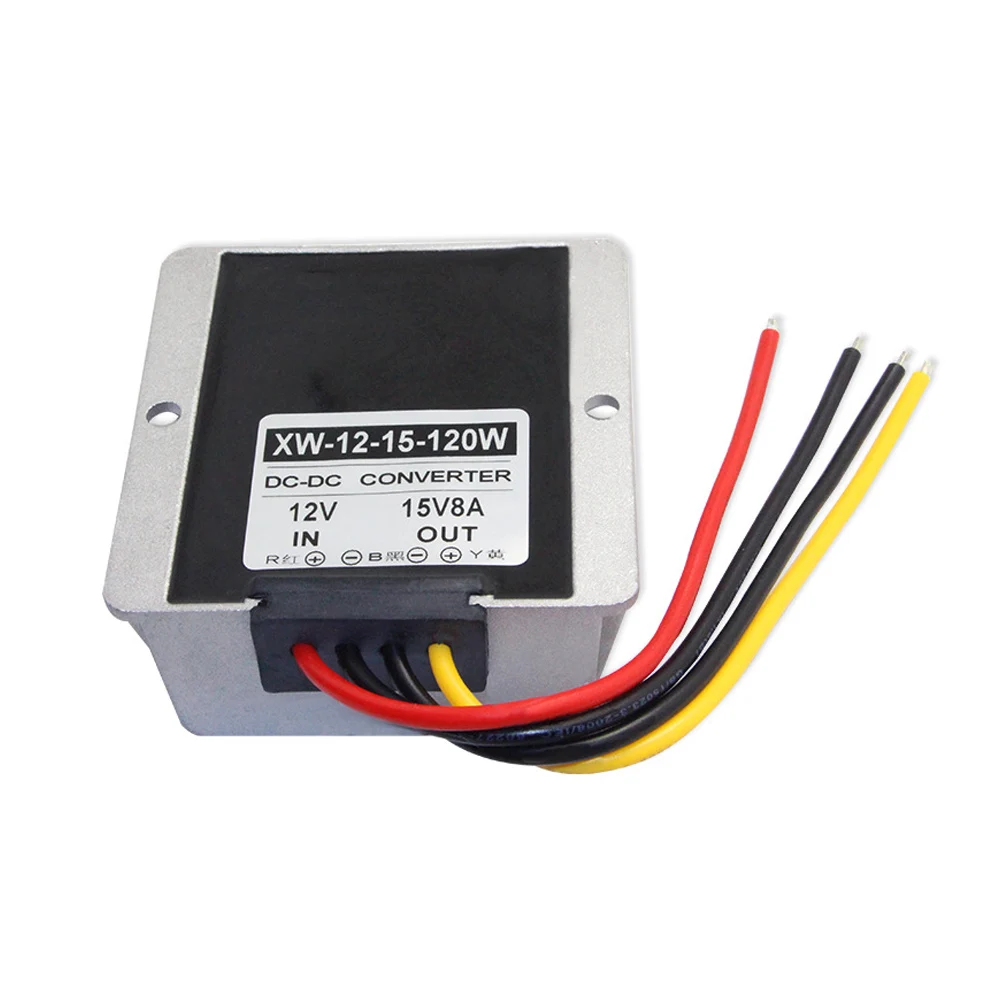 XINWEI DC 12V Step Up To 15V 8A 120W Converter Aluminum Voltage Regulators Stabilizers Electrostatic Bag For Monitor And Ect |