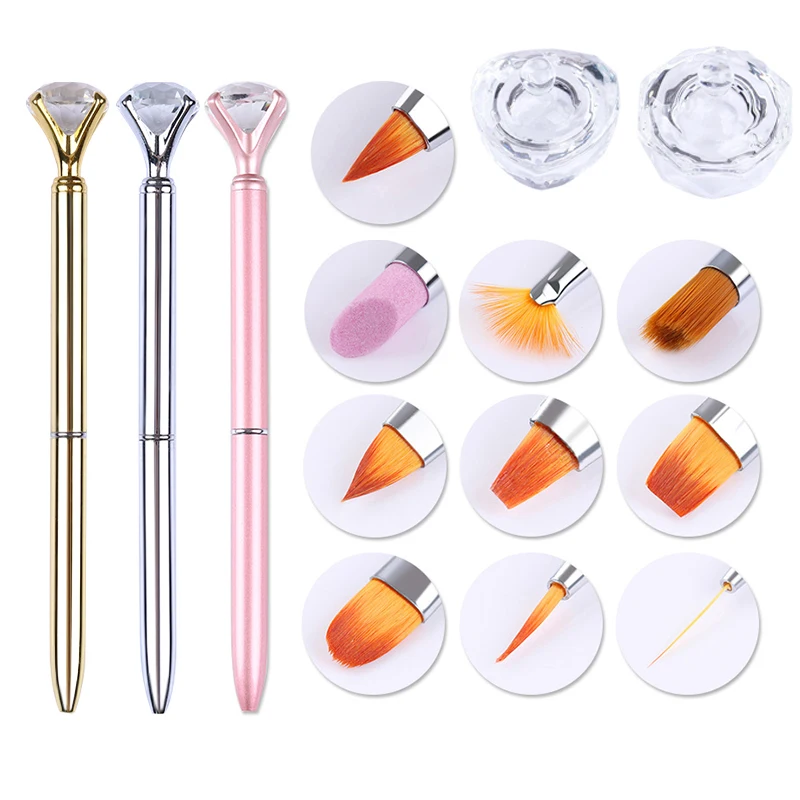 Набор сменных кистей для нейл арта 10 в 1|liner brush|brush linernail art brush set |