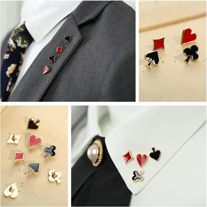 DoreenBeads 1 компл.. покер значки бизнес для мужчин костюм броши на воротник творческий дизайн женщин рубашка