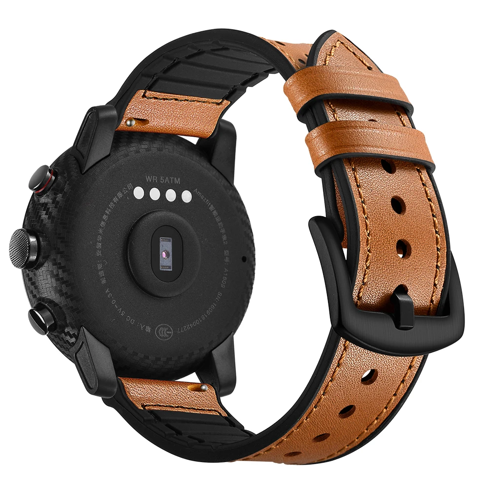 Ремешок для часов Huami Amazfit 1 2 силиконовый браслет из натуральной кожи 22 мм Huawei Watch