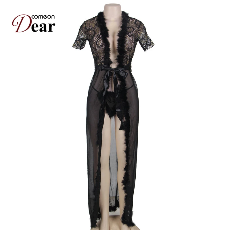 Comeondear, сексуальное женское белье, Vestido Branco, халат, пижама для женщин, RB80068, модный Gecelik, длинный гламурный ночной халат для женщин