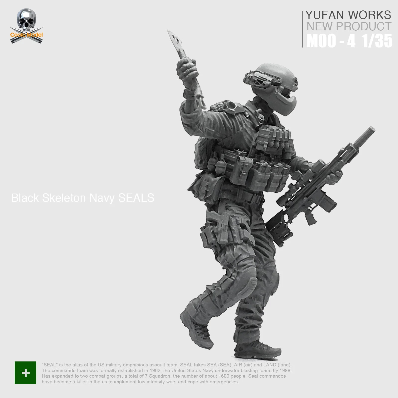 

1/35 Смола Солдат США черный скелет темно-синие уплотнения MOO-04