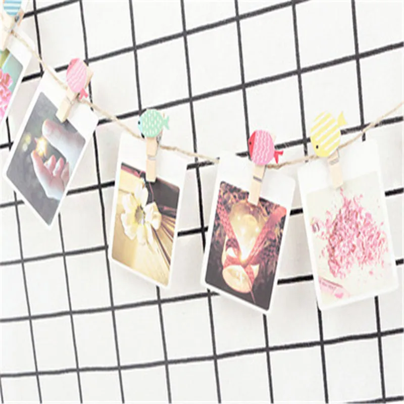 10 ⑤ упак. тропическая рыба деревянный зажим фото бумага открытка зажимы милые