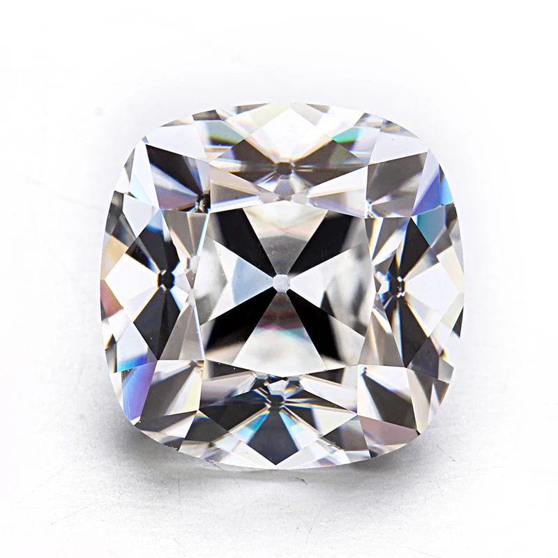 Чистый белый винтажный камень с муассанитами в форме подушки 6*6 мм|stones for jewelry|stones