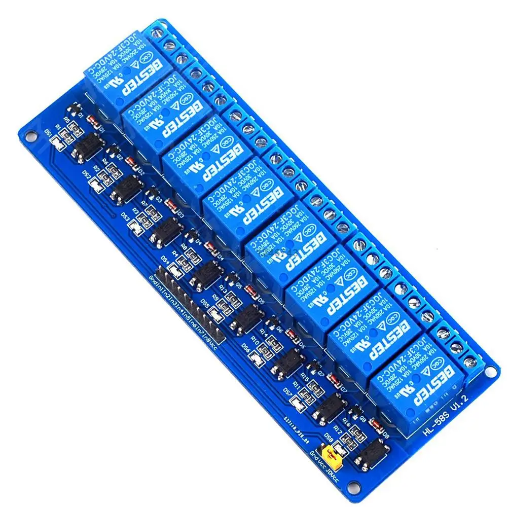 1 шт. синий 8 канальный 24В релейный модуль выход для Arduino высокого качества|24v relay