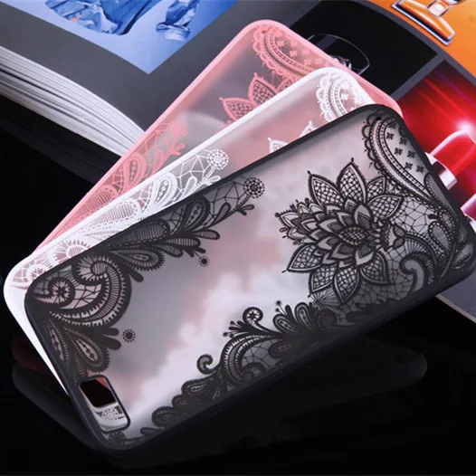 STROLLIFE Phone Cases For iPhone 7 cover Sexy Black Lace Floral Vintage Flower Clear Back Cover iphone 7Plus 6 6s 5s Capa |
