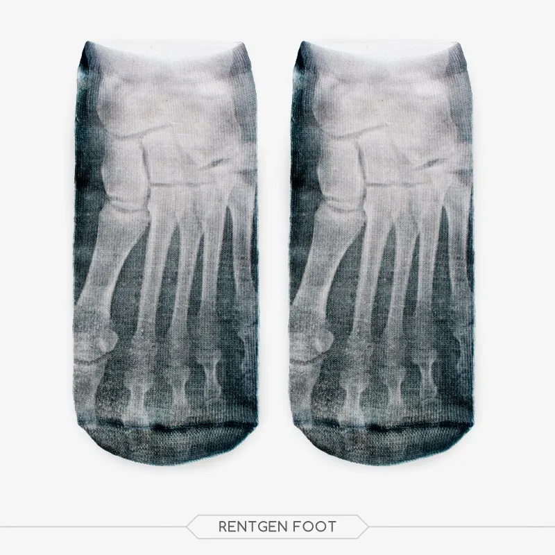 

Women 3D Socks High Quality print rentgen foot Print Ankle Sock Women's Boat Meias