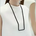 Океанская модная Длинная черная линия геометрический лабиринт женское ожерелье кулон для женской одежды как простое ожерелье