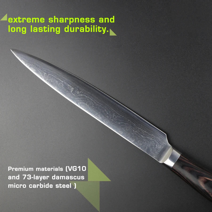 Нож Мясницкий из дамасской стали кухонные японские резные лезвия для мяса