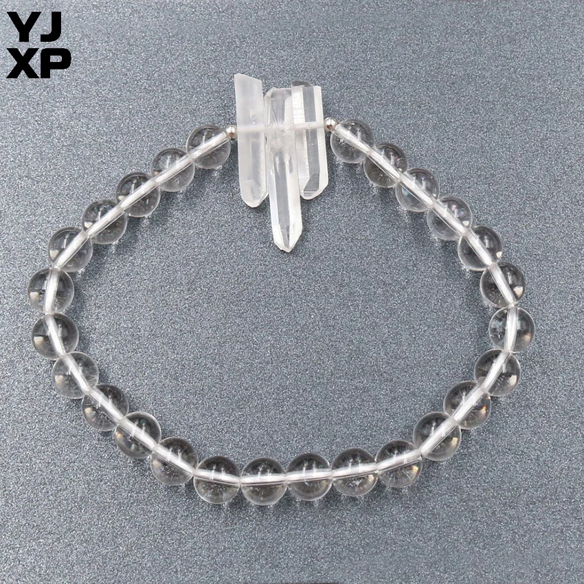 YJXP 1 шт. браслет с круглыми бусинами 3 хрустальными колоннами Натуральный