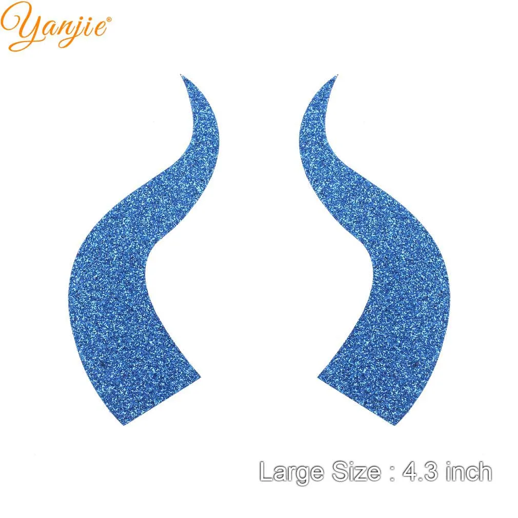 large-royal 10pairs/lot Glitter Felt Devil Horn For Girls Women Headband Hot Sale Halloween Party Kids Hair Bow DIY Hair Accessories - Цвет: large-royal