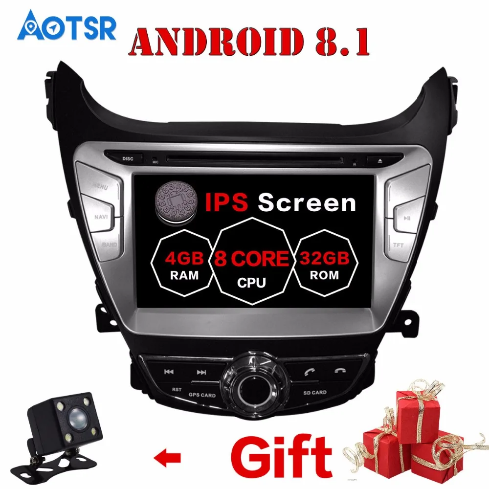 Android 8 1 автомобильный DVD CD плеер GPS навигация Авто Радио стерео для Hyundai ELANTRA 2011 2013
