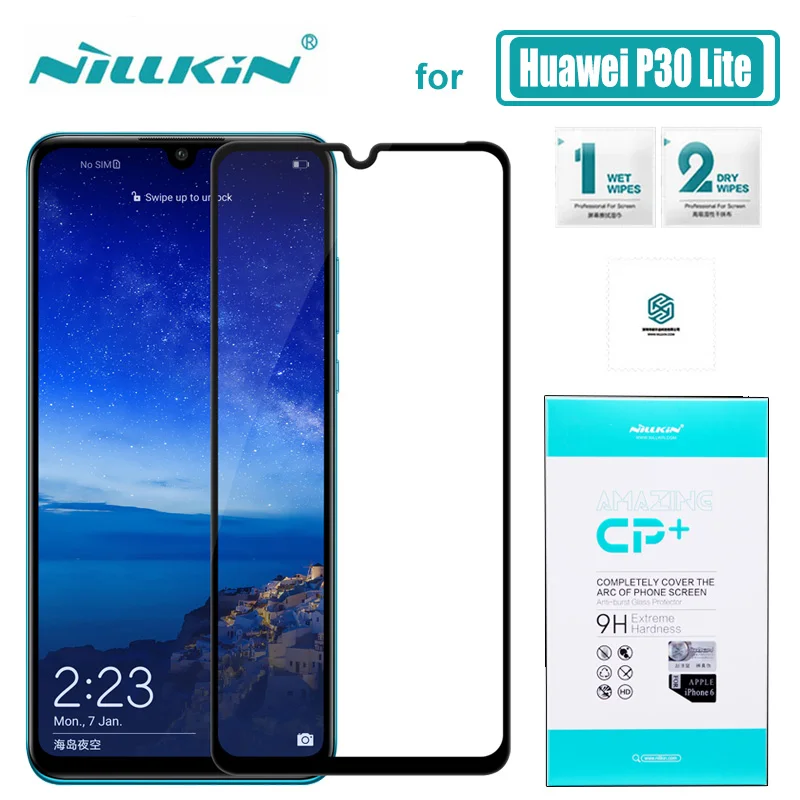 Защитное стекло Nillkin CP + 2.5D для Huawei P30 Lite ультратонкое закаленное Nova 4E Nilkin