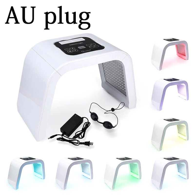 AU Plug Горячая Семья Профессиональный 7 цветов фотодинамическая терапия, маска со светодиодами устройство для поддержания красоты кожи светодиодный свет Осветление кожи лица для омоложения кожи, удаления акне против морщин Sp - Цвет: AU Plug