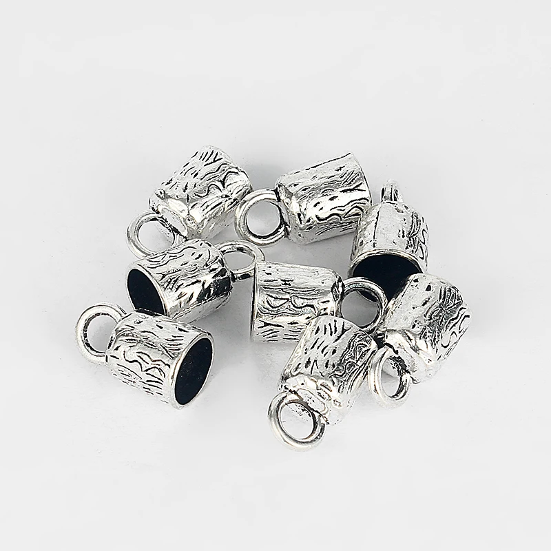 10 шт. резное античное серебро с узором концевые бусины колпачки подходят 9 мм