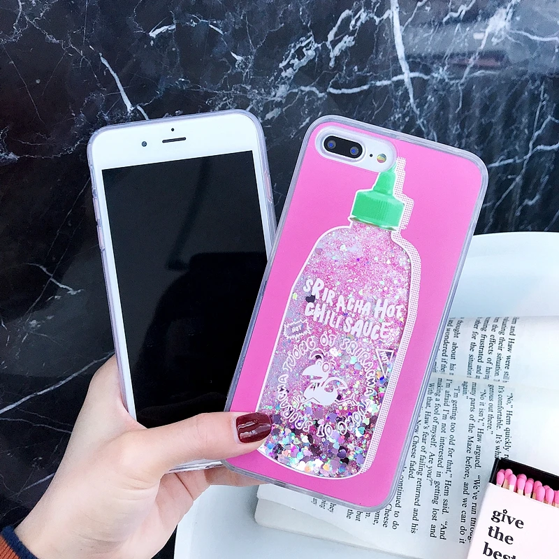 Чехол Quicksand Capinha для iPhone 7 7Plus 8 8Plus 6 6s Plus динамический жидкий Жесткий ПК чехол X XR XS Max