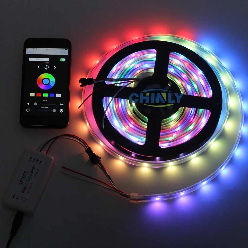 Bluetooth Приложение iOS Android светодиодный контроллер пикселей DC5-24V для WS2811 WS2812B APA102 SK6812 индивидуально адресуемых полосы света