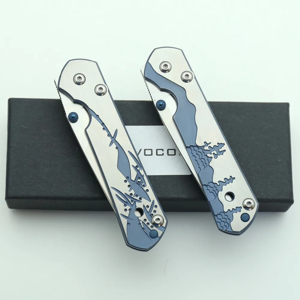 LOVOCOO маленький sebenza 21 складной нож D2 лезвие титановый узор ручка утилита для