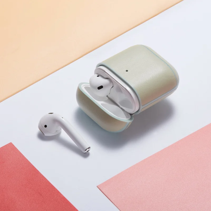 Роскошный бизнес чехол для наушников для Apple Airpods 2 ремешок из искусственной кожи Bluetooth наушники Air Pods чехол AirPod аксессуары