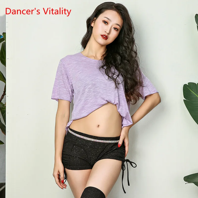 Sexy Round neck Belly Dance top Comfort short Sleeves Clothes Practice Costume For Women 5 colors | Тематическая одежда и