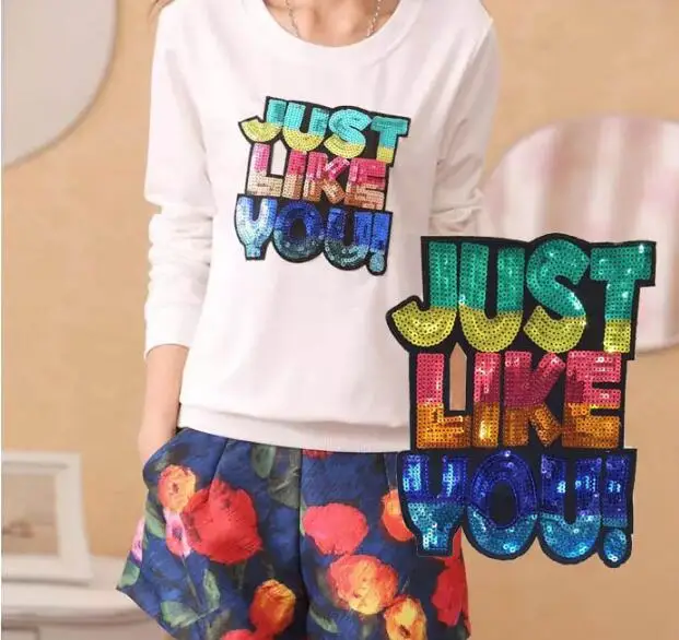 Новое поступление Кружевная аппликация с вышитыми английскими буквами тканевая