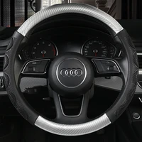 carbon fiber leather sport car steering wheel cover non slip for audi a1 8x a2 a3 a4 a5 a6 avant auto accessories