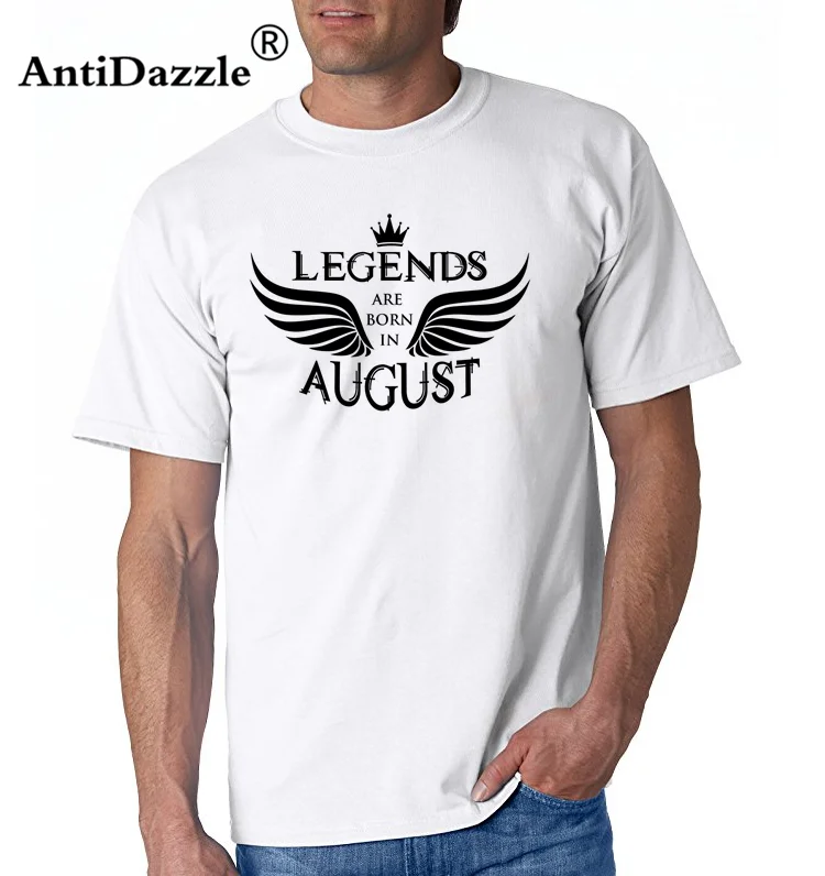 Antidazzle оригинальный новый бренд лето легенды родились в огастях Мужская футболка