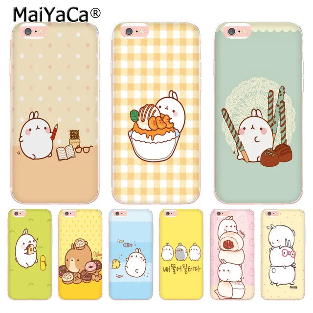 MaiYaCa кавайная коробка картофель и кролики молан для iPhone 5C 5S 6S Plus X XR XS MAX чехлы