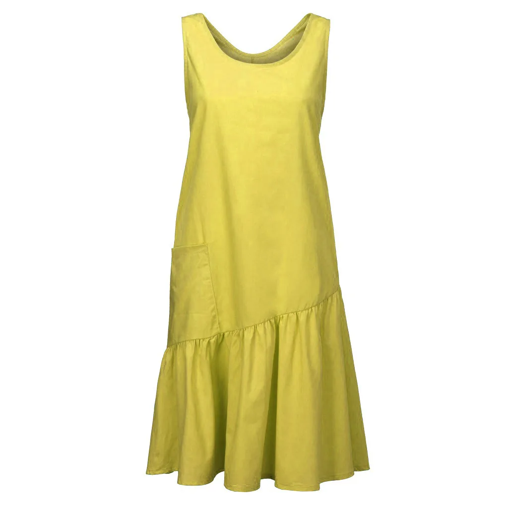 Женское платье без рукавов JAYCOSIN хлопковое льняное большого размера 411W|Женские