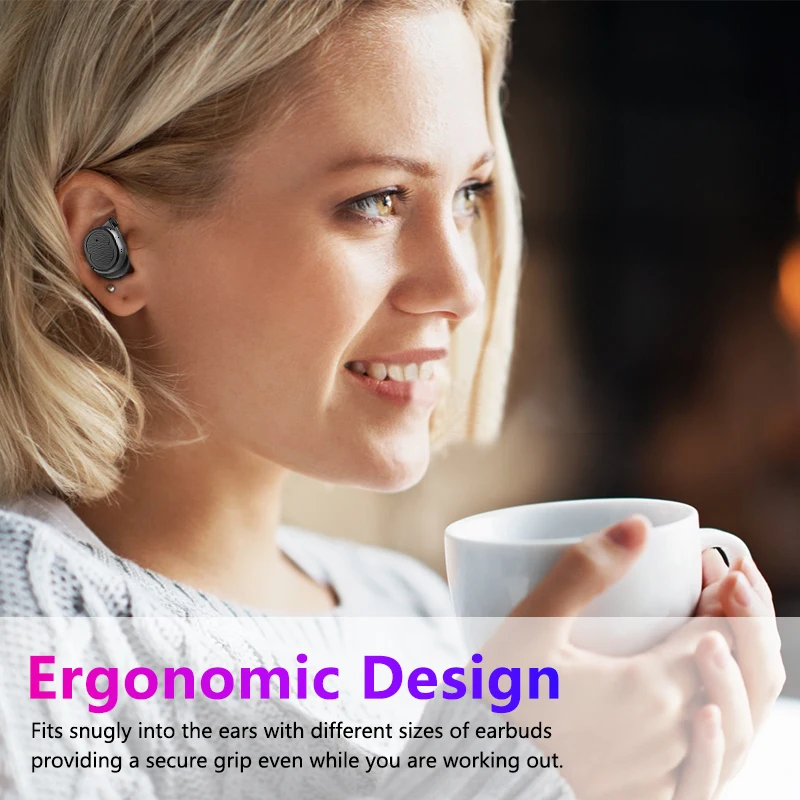 TWS Bluetooth наушники беспроводные 5 0 спортивные стерео бас гарнитура с двойным