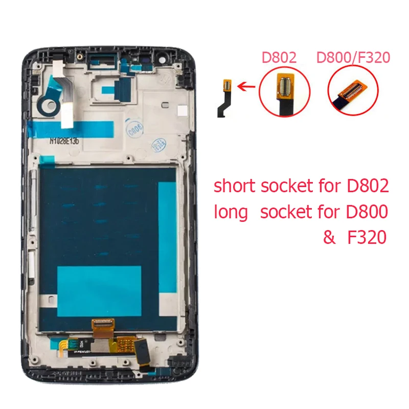 Для LG G2 D800 D801 F320 D805 D802 D803 LS980 VS980 ЖК Экран Дисплей с Сенсорный экран планшета + рамка