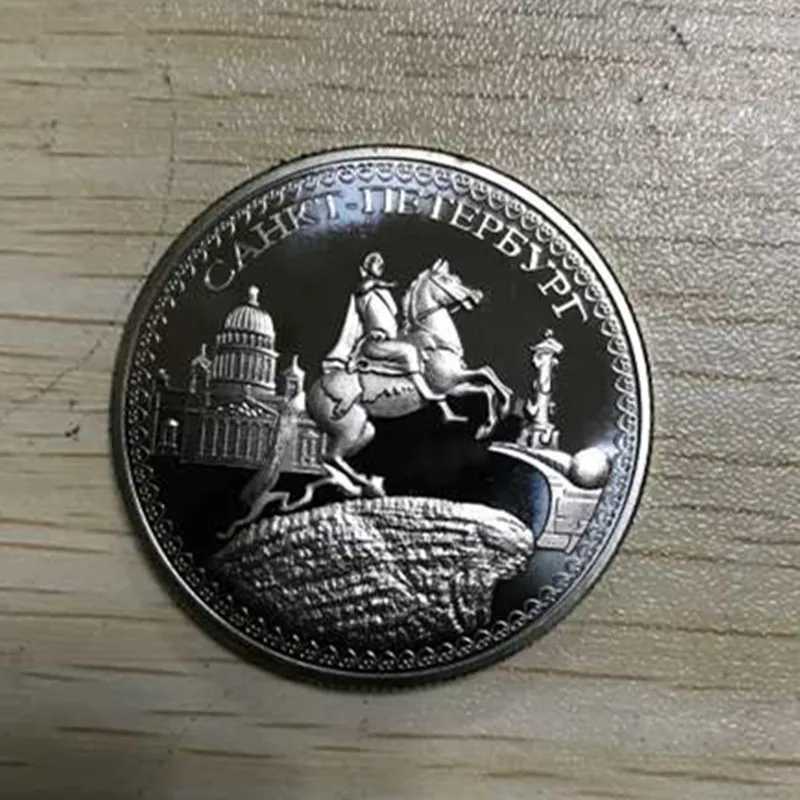 

50 Pcs The Cahkt julius caesar Russia hero Russian emperor silver plated 40 x 3 mm souvenir decoration coin