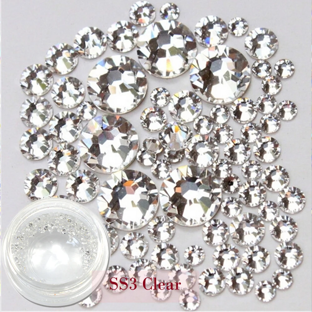 Новый 250 шт./кор. 1 0 мм SS3 прозрачный Ab Цвет 3d Nail Art Украшение для маникюра блестящие