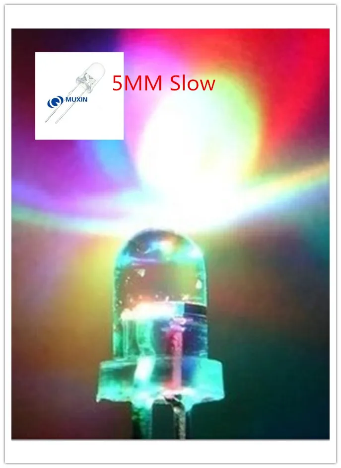 1000 шт 2PIN 5 мм RGB 7 цветов медленная вспышка светодиодный светодиод(светодиодный) Новые продукты и ROHS 5 мм RGB 7 цветов медленная вспышка светодиодный