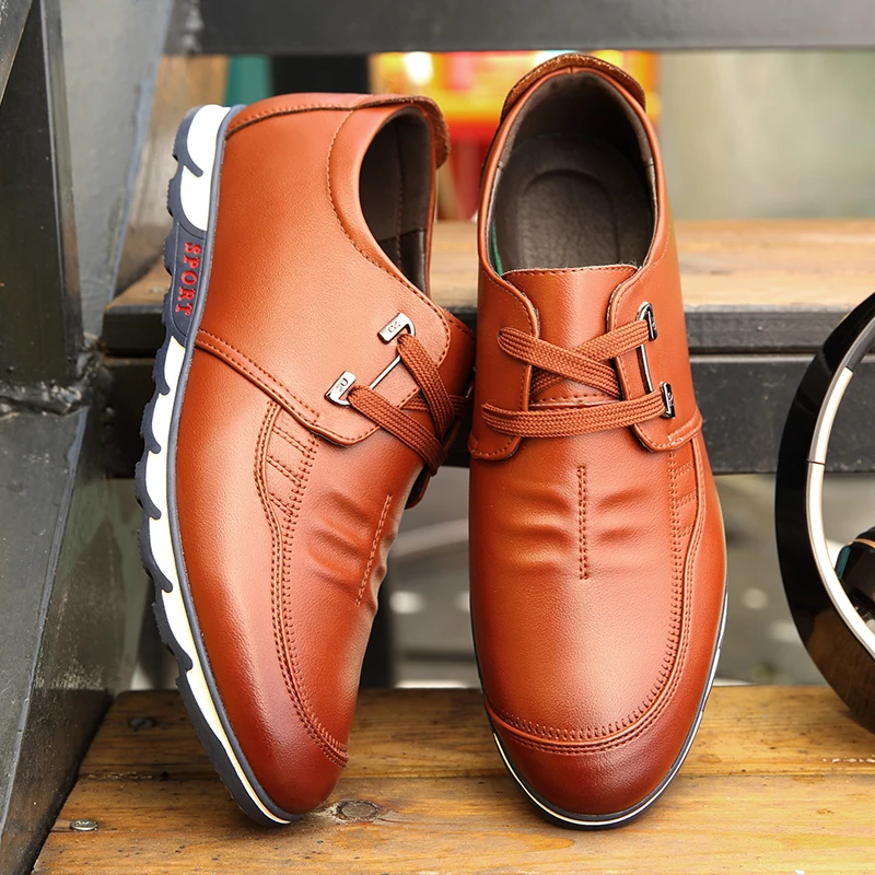 OSCO Leather Men Casual Shoes Autumn 2018 Breathable Soft Driving Men's Handmade Chaussure Homme Surface Loafers Flat | Обувь